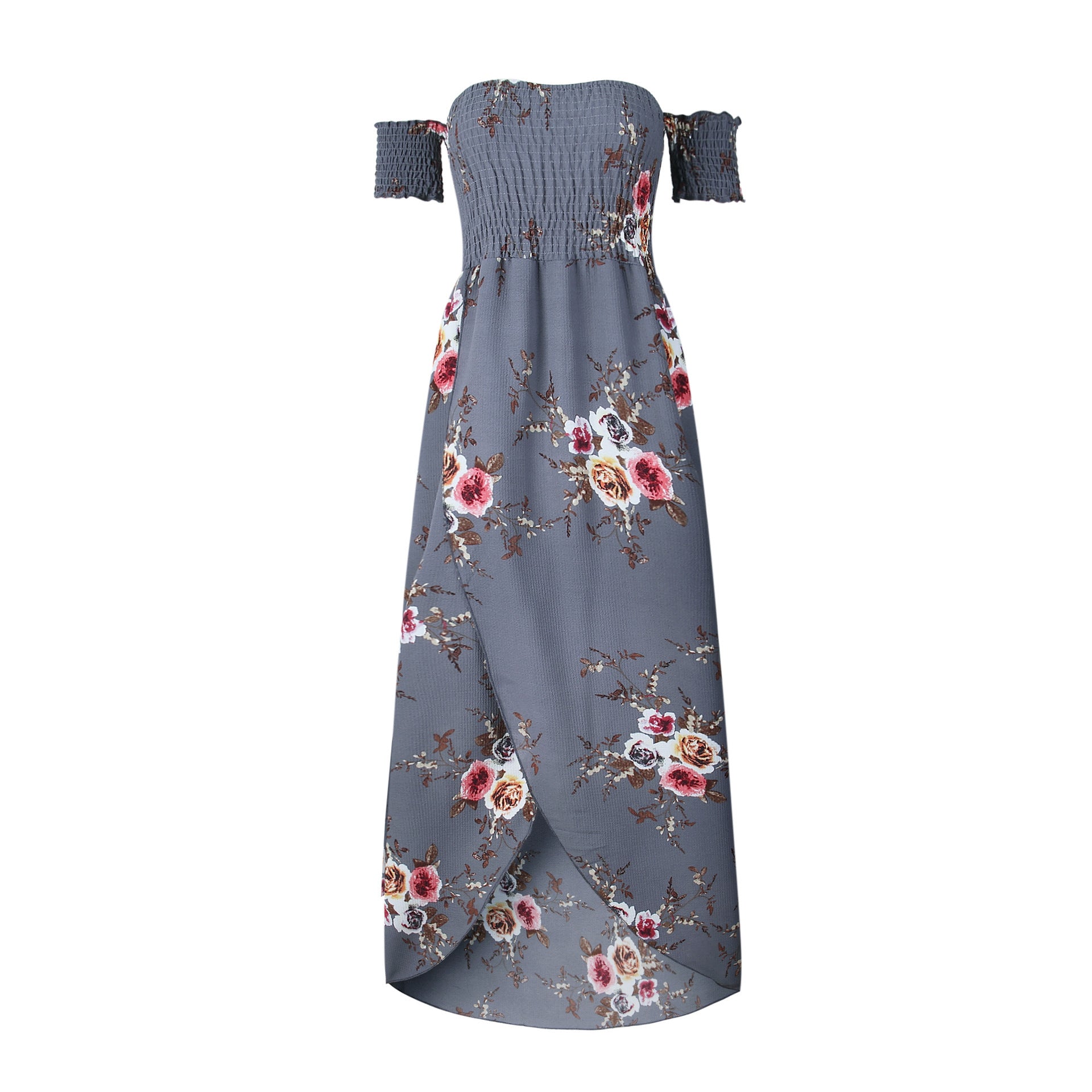 Women's Casual Sundress Boho Beach Slit Long Maxi Floral Summer Beach Dress  Gift | eBay