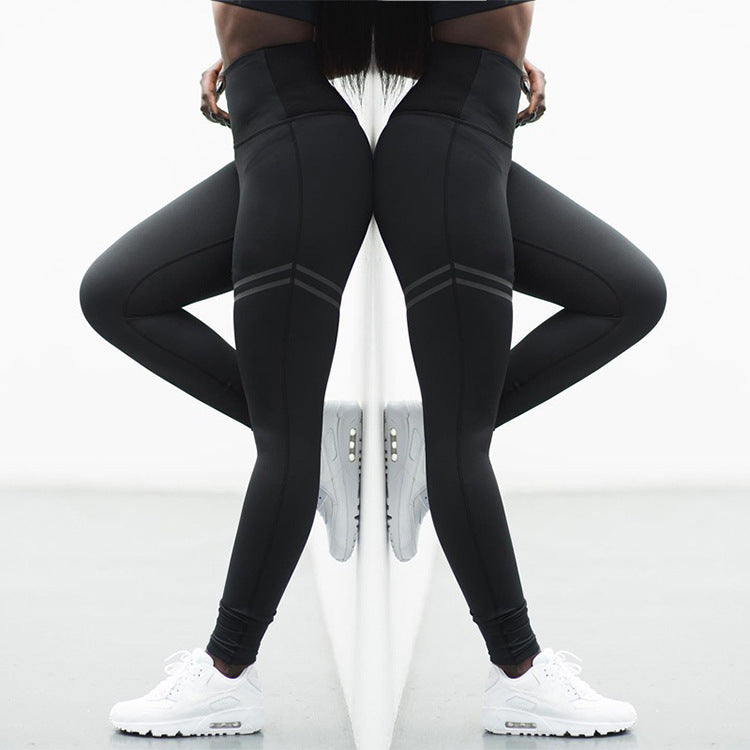 Women High Waist Yoga Pants Sport Leggings Check Plaid Fitness Training  Trousers