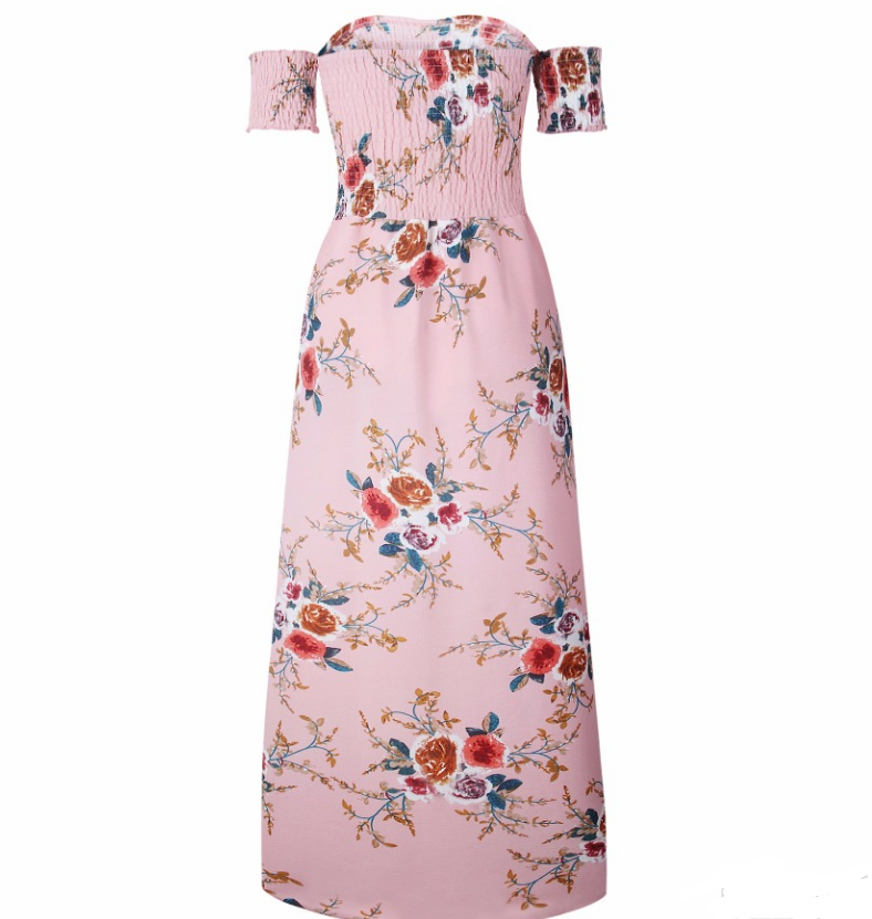 Boho Maxi Dress, Off Shoulder Sundress, Pink Calla – Wild Rose Boho